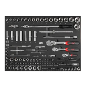 COMPOSITION DE 300 OUTILS SAM OUTILLAGE AVEC SERVANTE ECONOMIQUE 6 TIROIRS SERVI-630N EN MODULES MOUSSE – CPP300PM Meilleur Prix Garanti 12