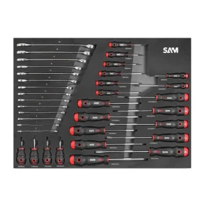 COMPOSITION DE 300 OUTILS SAM OUTILLAGE AVEC SERVANTE ECONOMIQUE 6 TIROIRS SERVI-630N EN MODULES MOUSSE – CPP300PM Meilleur Prix Garanti 14