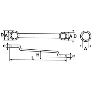 prix pas cher CLE POLYGONALE CONTRE-COUDEE 19X22 MM SAM OUTILLAGE – 10519X22 6