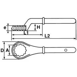 CLE POLYGONALE CONTRE-COUDEE GROS EFFORT 32 MM SAM OUTILLAGE – 10932 grossiste en ligne 6