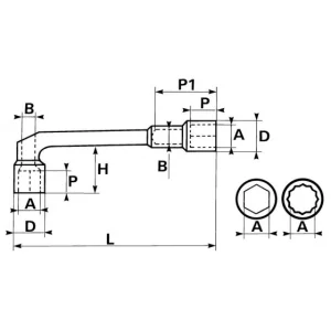 comparez les prix CLE A PIPE DEBOUCHEE 6/6 PANS 15 MM SAM OUTILLAGE – 94SD15FME 6